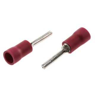 JST FVPC Insulated Crimp Pin Connector 22 AWG to 16 AWG, 1.9 mm Pin Diameter, 12 mm Pin Length, Red FVWSPC-1.25(LF)
