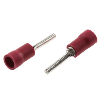 JST FVPC Insulated Crimp Pin Connector 22 AWG to 16 AWG, 1.9 mm Pin Diameter, 12 mm Pin Length, Red FVWSPC-1.25(LF)