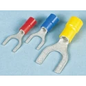 JST Insulated Fork Terminal 22 AWG to 16 AWG M4 Stud Size Vinyl Red FVWS1.25-S4A(LF)