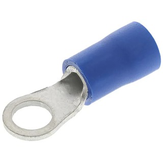 JST FV Insulated Ring Terminal, Vinyl Insulation, 5 mm Stud Size, Wire Size 16 AWG to 14 AWG, Blue FVWS2-5