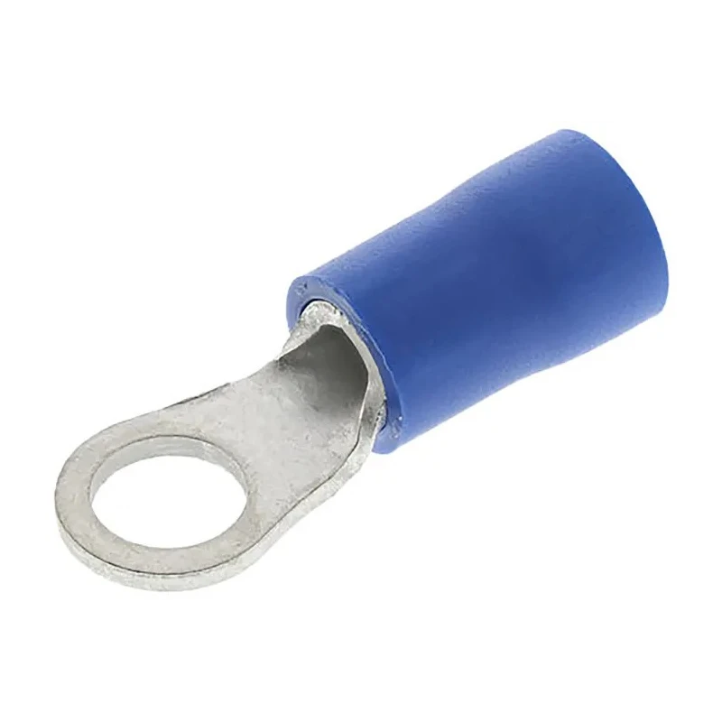 JST FV Insulated Ring Terminal, Vinyl Insulation, 5 mm Stud Size, Wire Size 16 AWG to 14 AWG, Blue FVWS2-5
