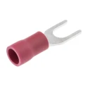 JST FVWS1.25-YS4A(LF) Insulated Fork Terminal 22 AWG to 16 AWG, M4 Stud Size, Vinyl Insulation, Red