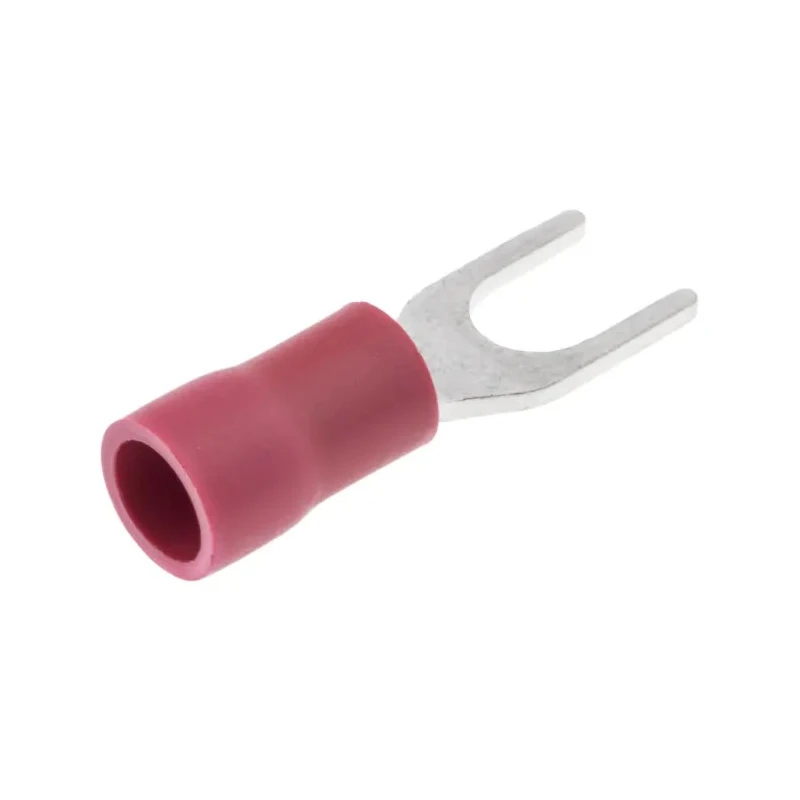 JST FVWS1.25-YS4A(LF) Insulated Fork Terminal 22 AWG to 16 AWG, M4 Stud Size, Vinyl Insulation, Red