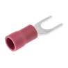 JST FVWS1.25-YS4A(LF) Insulated Fork Terminal 22 AWG to 16 AWG, M4 Stud Size, Vinyl Insulation, Red