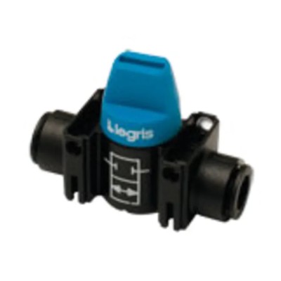 Legris Lever Pneumatic Manual Control Valve MINI Series, G, 2/2 Function, Blue Control Button, Polymer Body, 10 7910 12 00