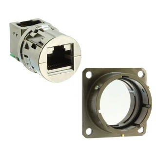 Amphenol Socapex RJF Series RJ45 Shielded Female Receptacle Connector, Panel Mount, Cat5e, Right Angle, 1 Port, 8 Way 