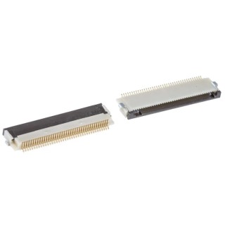 Hirose 0.5 mm Pitch 40 Way Right Angle Female FPC Connector, Surface Mount, Solder Termination FH12