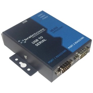 Brainboxes USB 2.0 Interface Converter 2 Ports USB Type B Input US-313