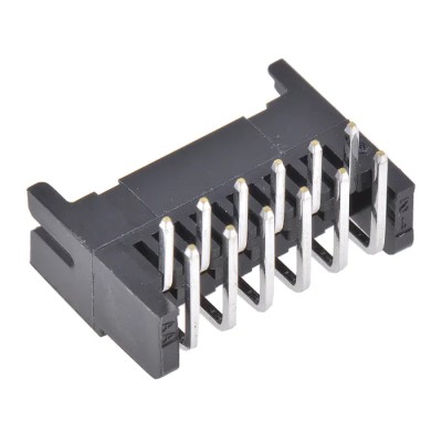 Hirose PCB Header Right Angle Through Hole 12 Contacts 2 mm Pitch 2 Row Shrouded DF11