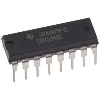 Texas Instruments Voltage Level Shifter 4 Elements TTL to CMOS Uni-Directional 16-Pin PDIP CD4504BE