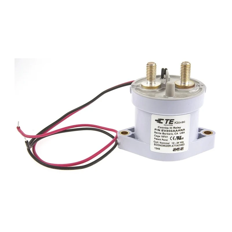 TE Connectivity EV200 Contactor 36V DC, 9V DC Coil, 1-Pole, 500A Contact Current, 900V Contact Voltage EV200