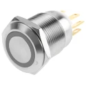 EOZ R Series Illuminated Momentary Panel Push Button Switch SPDT Blue LED IP65 250V AC R19FFSSPAGRB220