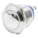 EOZ R Series Push Button Switch Momentary Panel Mount Silver Actuator 19.2 mm Cutout SPST IP65 48 V dc R19DFSSTAG