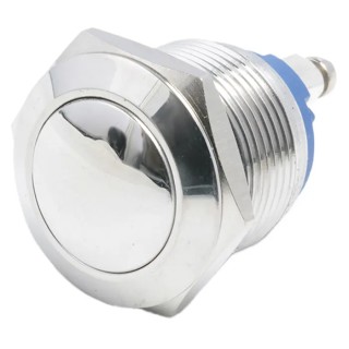 EOZ R Series Push Button Switch Momentary Panel Mount Silver Actuator 19.2 mm Cutout SPST IP65 48 V dc R19DFSSTAG