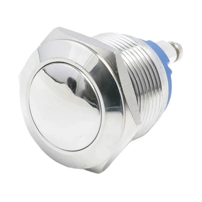 EOZ R Series Push Button Switch Momentary Panel Mount Silver Actuator 19.2 mm Cutout SPST IP65 48 V dc R19DFSSTAG