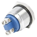 EOZ R Series Push Button Switch Momentary Panel Mount Silver Actuator 19.2 mm Cutout SPST IP65 48 V dc R19DFSSTAG