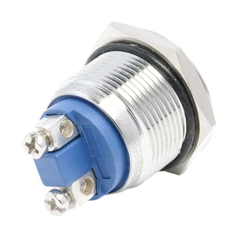 EOZ R Series Push Button Switch Momentary Panel Mount Silver Actuator 19.2 mm Cutout SPST IP65 48 V dc R19DFSSTAG