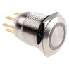 EOZ R Series Illuminated Momentary Push Button Switch Panel Mount 19 mm Cutout DPDT 5A 250V AC Green LED R19FFSSPAGRG24