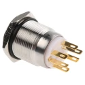 EOZ R Series Illuminated Momentary Push Button Switch Panel Mount 19 mm Cutout DPDT 5A 250V AC Green LED R19FFSSPAGRG24