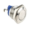 EOZ Push Button Switch Momentary Panel Mount SPST Silver Actuator 16.2 mm Cutout IP65 48 V dc 250 V ac R16FFSSTAG