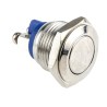 EOZ Push Button Switch Momentary Panel Mount SPST Silver Actuator 16.2 mm Cutout IP65 48 V dc 250 V ac R16FFSSTAG
