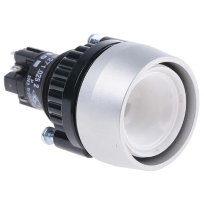 Saia-Burgess 14 Series Illuminated Push Button Switch, Latching, Panel Mount, 22.5 mm Cutout, SPDT 14-271.0252 + 704.600.1