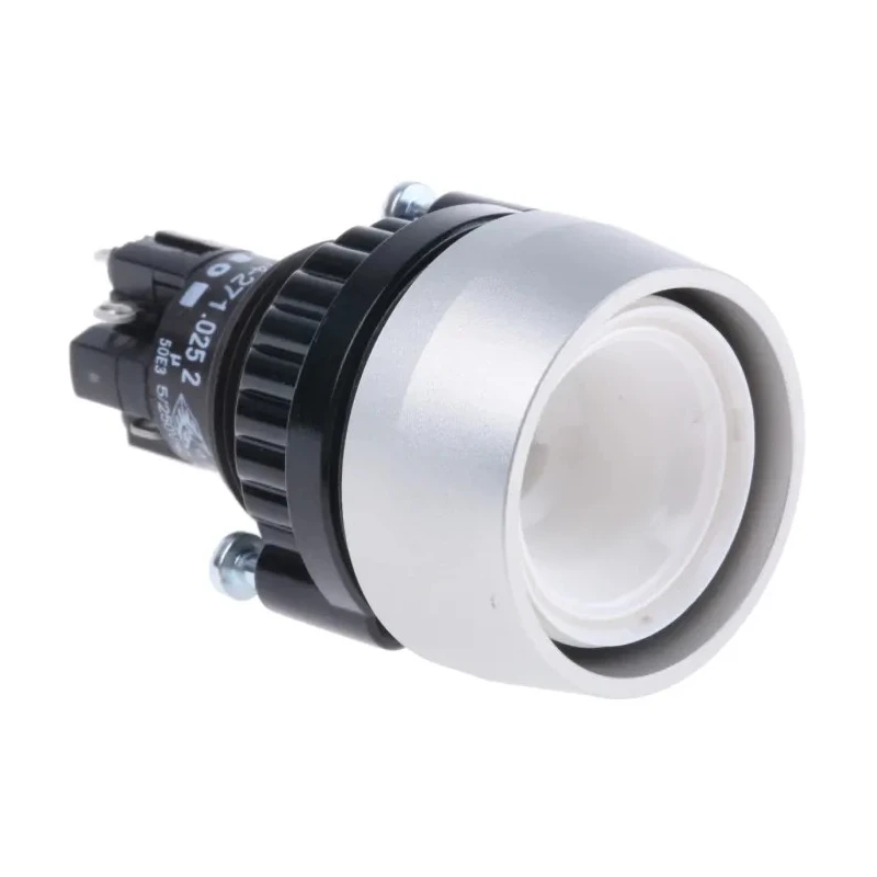 Saia-Burgess 14 Series Illuminated Push Button Switch, Latching, Panel Mount, 22.5 mm Cutout, SPDT 14-271.0252 + 704.600.1