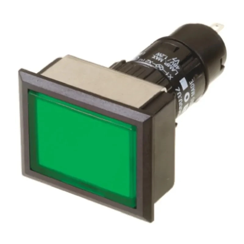 EAO Push Button Head Rectangular Green Momentary Aluminium Flush IP65 25mm 71-611.0 + 61-9681.5 + 61-9931.0