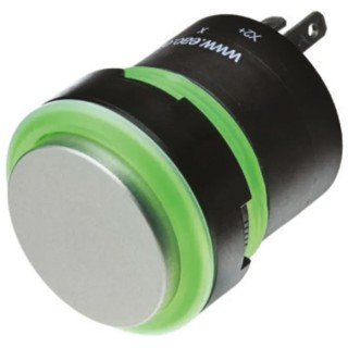 EAO 84 Series Silver Momentary Flush Push Button Head 22.5 mm Cutout, IP67 84-1091.7+84-7205.800A + 84-8511.5620