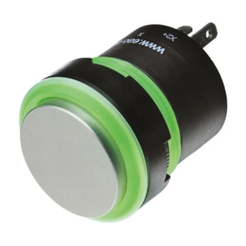 EAO 84 Series Silver Momentary Flush Push Button Head 22.5 mm Cutout, IP67 84-1091.7+84-7205.800A + 84-8511.5620