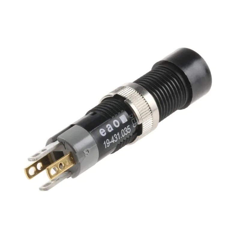 EAO Black Push Button Switch with Button Actuator RoHS Compliant Switzerland Origin 19-431.035