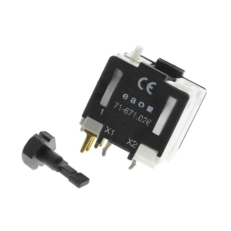 EAO Push Button Contact Block 250V AC, 1 NO/1 NC, PCB Terminal, 3A Current Rating 71-671.026