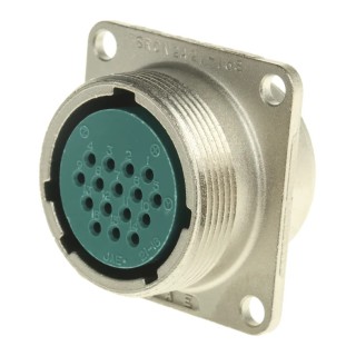 JAE Circular Connector, 16 Contacts, Panel Mount, Miniature, Socket Female, 5A, 250-350V, Aluminium Alloy SRCN2A21-16S