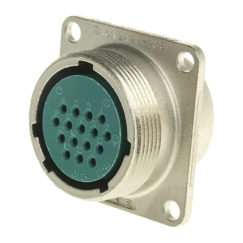 JAE Circular Connector, 16 Contacts, Panel Mount, Miniature, Socket Female, 5A, 250-350V, Aluminium Alloy SRCN2A21-16S