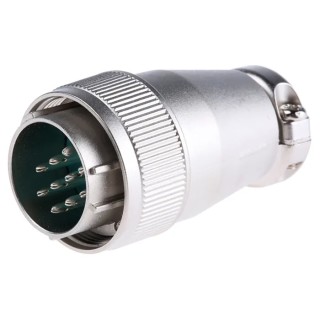 JAE Circular Connector, 10 Contacts, Cable Mount, Miniature Size, Plug Male, Threaded Mating, Aluminium Alloy SRCN6A21-10P