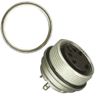 Amphenol Industrial SignalMate C091 3 Pole Straight M16 DIN Socket, 5A, 300V, IP67, Screw-On, Panel Mount C091 31G003 100 2