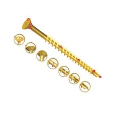 UNIFIX VORTEX Pozidriv Double Countersunk Steel Wood Screw, Yellow Waxed Zinc Finish, 5 mm Thread Diameter 60 mm ZZV60237CE