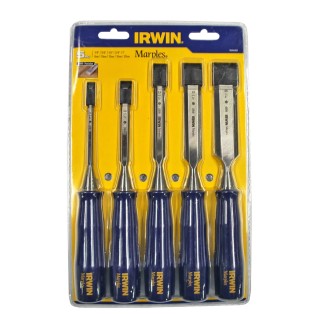 Irwin 5 Piece Steel Bevel Edge Chisel Set 25 mm Blade Width TM444S5