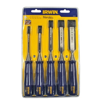 Irwin 5 Piece Steel Bevel Edge Chisel Set 25 mm Blade Width TM444S5