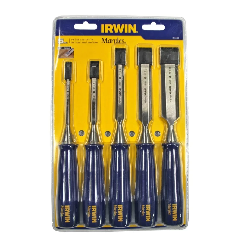 Irwin 5 Piece Steel Bevel Edge Chisel Set 25 mm Blade Width TM444S5