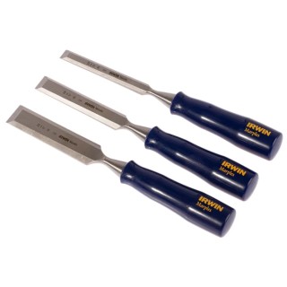 Irwin 3 Piece Steel Bevel Edge Chisel Set, 25 mm Blade Width TM444S3