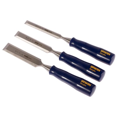 Irwin 3 Piece Steel Bevel Edge Chisel Set, 25 mm Blade Width TM444S3