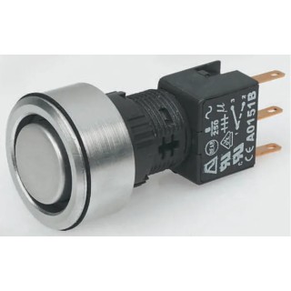 APEM A1 Series Illuminated Push Button Switch, Latching, Panel Mount, 16 mm Cutout, DPDT, Blue LED, IP65 A1PCA1X284K403