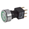 APEM A1 Series Illuminated Push Button Switch, Latching, Panel Mount, 16 mm Cutout, DPDT, Green LED, IP65 A1PCA1X250J203