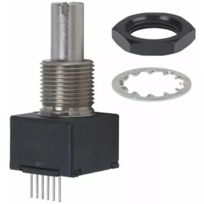 Bourns 14 mm Rotary Optical Incremental Encoder 5V dc, 64 PPR, Quadrature Signal, Flatted Shaft 6.35 mm EM14