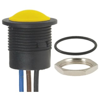 APEM IA Series Push Button Switch Panel Mount, 16.2 mm Cutout, SPDT, IP67 Rated, 24 V DC, Plunger Actuator IAR5F1500