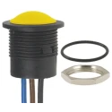 APEM IA Series Panel Mount Push Button Switch, Yellow Plunger Actuator, 16.2 mm Cutout, SPDT, IP67, 24 V dc IAR5F1500