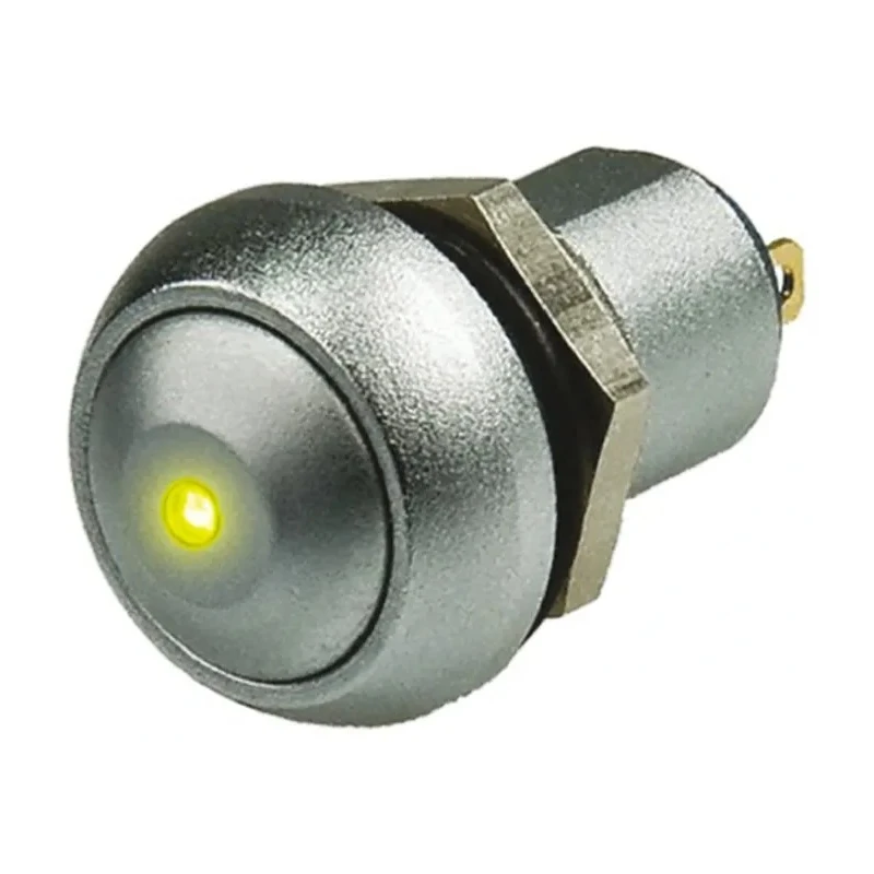 APEM IP Series Illuminated Latching Push Button Switch, Panel Mount, 12.9 mm Cutout, SPST Configuration IPR1SAD0LOY105