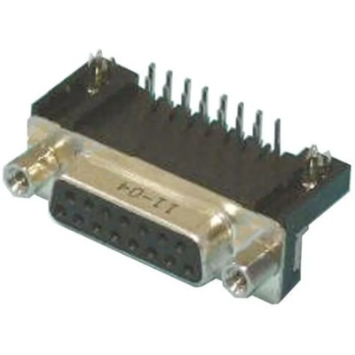 Amphenol Communications Solutions D-Sub Connector 15 Way Right Angle Through Hole with 4 to 40 UNC Screw Lock L77SD