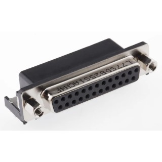 Amphenol Communications Solutions D-Sub Connector 25 Way Right Angle Through Hole Thermoplastic Housing Gold Plated L77SD